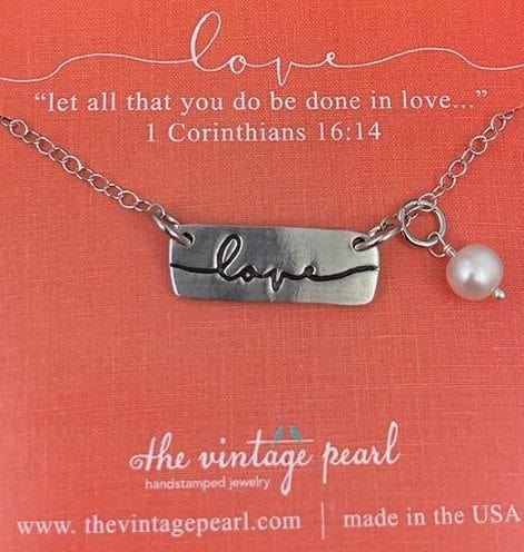 Love Charm Necklace with Pearl