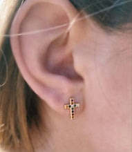 Cross Stud Earrings Gold