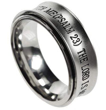 Fear No Evil Psalm 23 Stainless Steel Spinner Ring