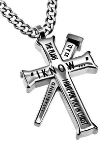 I Know The Plans Jeremiah 29:11 Cross Necklace With Nail