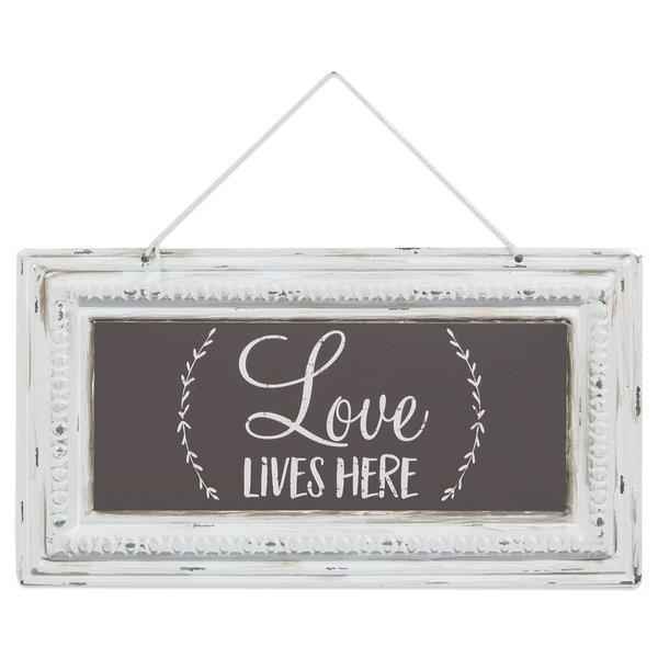 Love Lives Here Tin Sign 