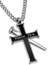 Men's Black Established Cross Necklace Fear No Evil