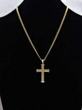 Men's Gold Stainless Steel Cross Necklace