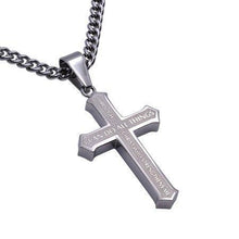 Men's Inlay Cross Necklace Christ My Strength