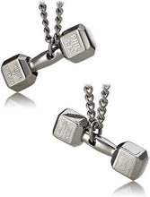 Men's Philippians 4:13 Stainless Steel Dumbbell Necklace