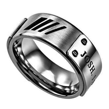Men's Silver Deluxe Ring Courage Bible Verse