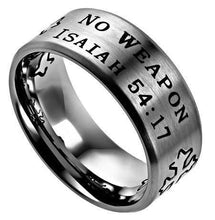 Men's Silver Stainless Steel Cross Ring No Weapon