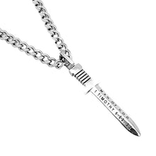 Men's Stainless Steel Sword Necklace Man Of God 1 Tim 6:11