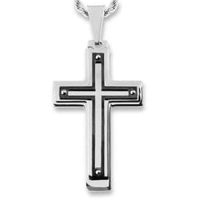 Men's Two-Tone Gold Stainless Steel Cross Necklace