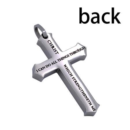 Men's Stainless Steel Philippians 4:13 Crown Of Thorns Necklace