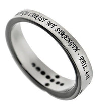 Philippians 4:13 CZ Channel Cross Ring