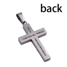 Philippians 4:13 Diamond Back Cross Necklace