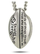 Philippians 4:13 Stainless Steel Football Necklace