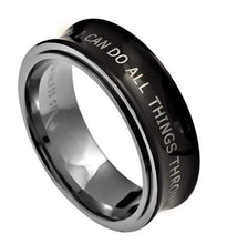 Philippians 4:13 Stainless Steel Spinner Ring