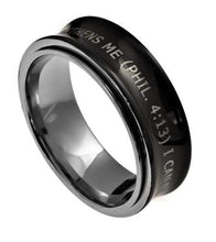 Philippians 4:13 Stainless Steel Spinner Ring