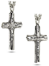 Stainless Steel Woodgrain Cross Necklace