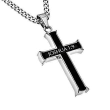 Strong And Courageous Black Iron Cross Necklace