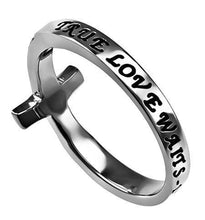 True Love Waits Sideways Cross Ring