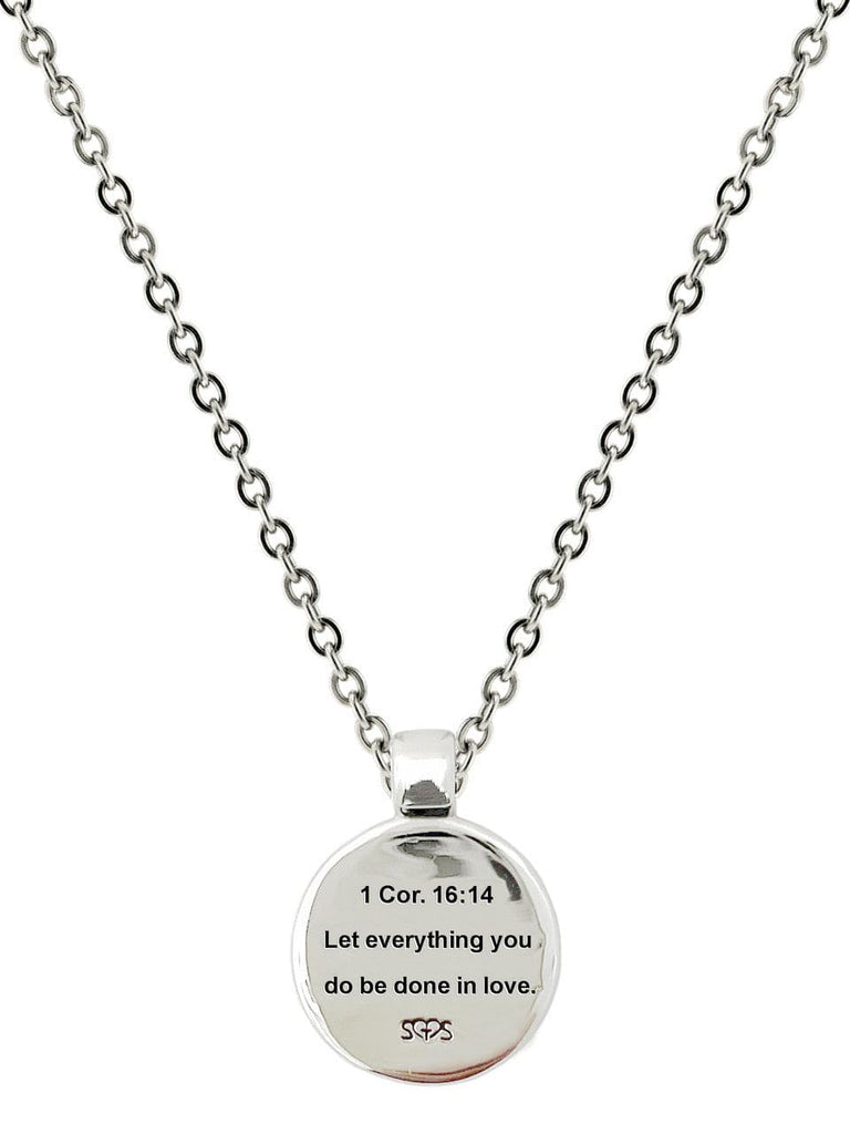 Women's Circle Cross Necklace Let Everything Be Done In Love