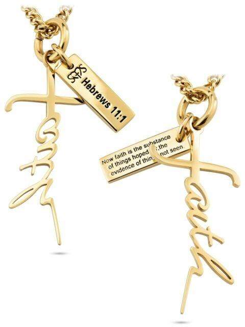Women's Faith Gold Stainless Steel Cross Necklace | Atrio Hill