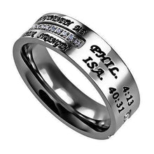 Women's Philippians 4:13 Crescent Cross Ring