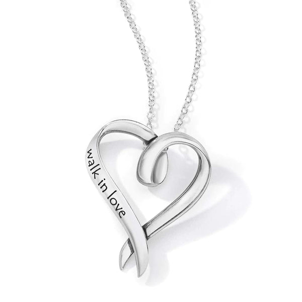 Walk In Love Sterling Silver Heart Necklace