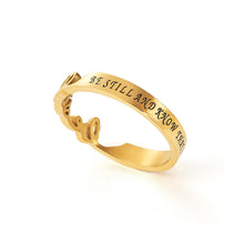 Women's Stainless Steel Gold Tone Be Still Ring