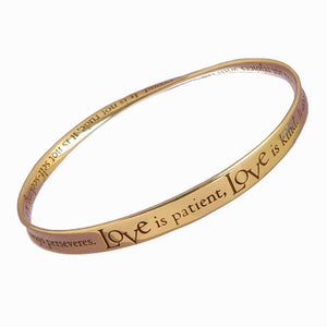 14K Gold Mobius Bracelet Love Is Patient Love Is Kind