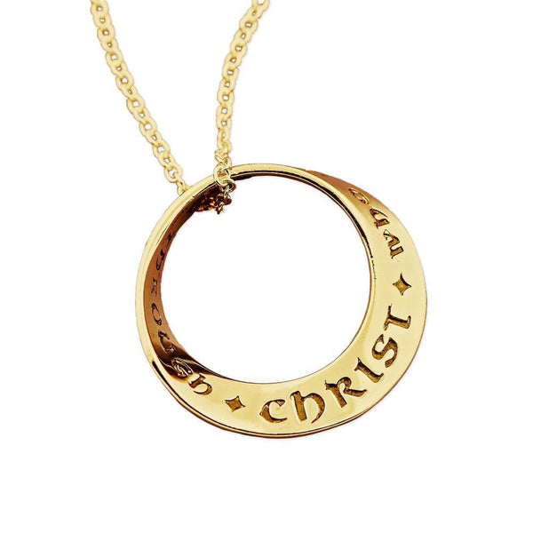 14K Gold Mobius Necklace I Can Do All Things Through Christ