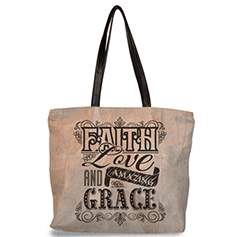 Amazing Grace Leather Tote Bag