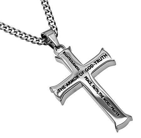 Armor Of God Iron Cross Necklace
