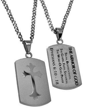 Armor Of God Shield Cross Necklace