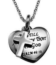 Be Still And Know Sweetheart Cross Necklace
