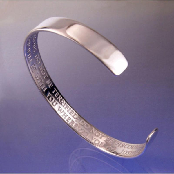 Be Strong and Courageous Sterling Silver Cuff Bracelet