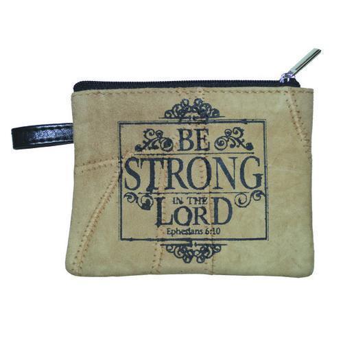 Be Strong In The Lord Leather Coin Purse