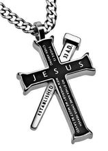 Black Established Cross Necklace Jesus