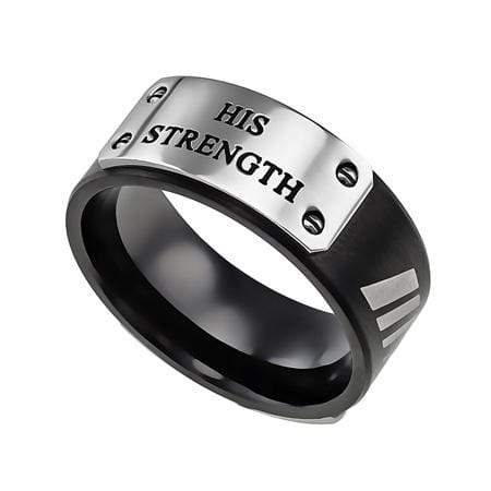 Black MLX Ring His Strength Philippians 4:13
