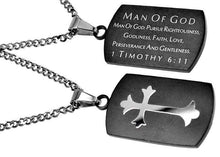 Black Shield Cross Man Of God Necklace