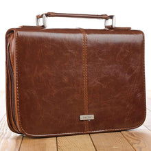 Classic Brown Bible Cover With Faith Badge