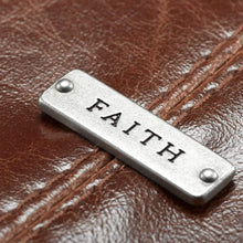 Classic Brown Bible Cover With Faith Badge