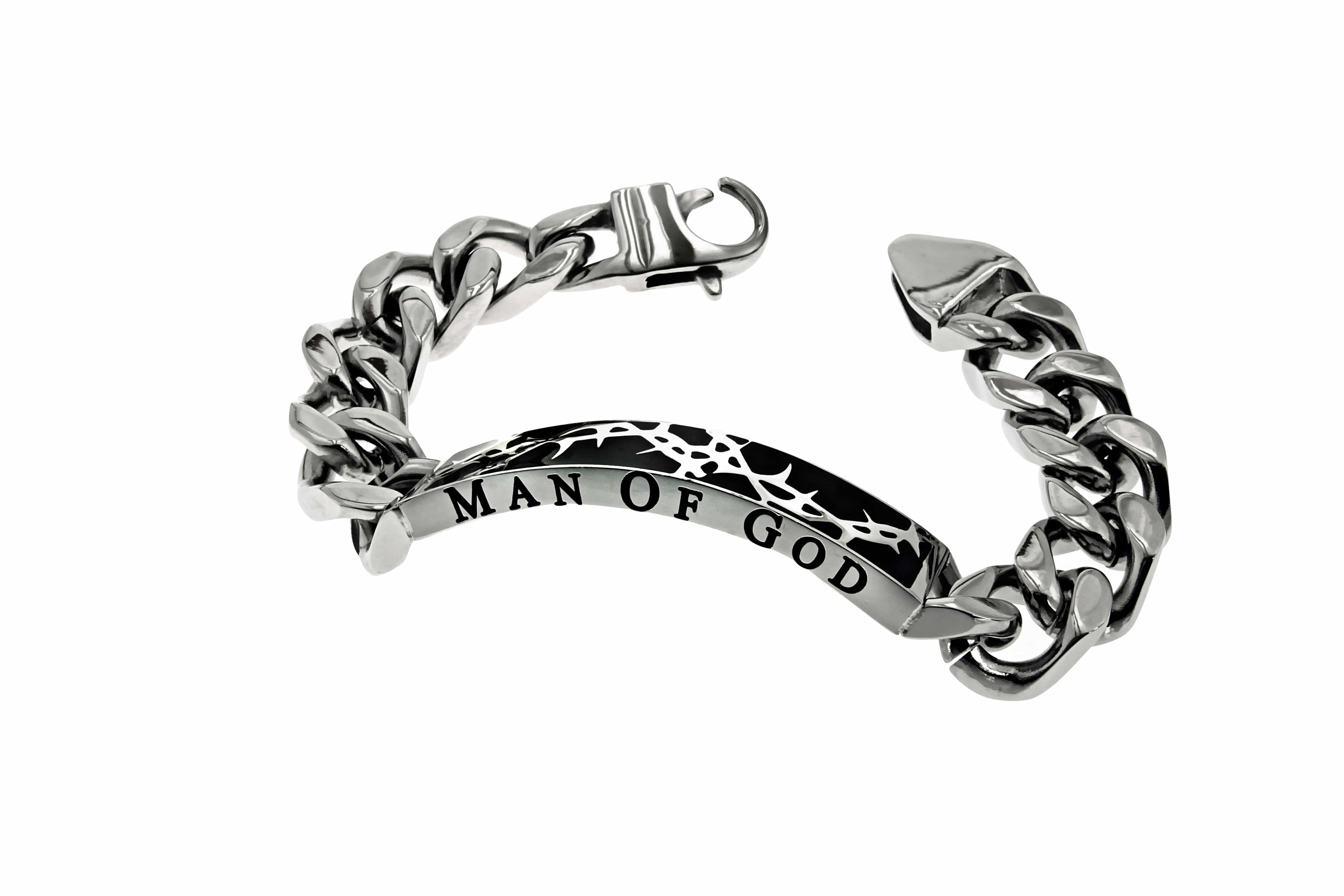 Hebrew bracelet, men's bracelet, silver rectangle charm with hebrew  sentence: 'God bless you and watch over you', gray cord, for men – Shani &  Adi Jewelry