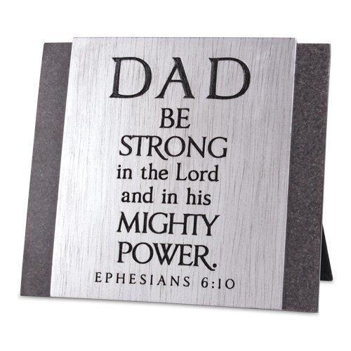 Dad Strong Cast Stone Plaque