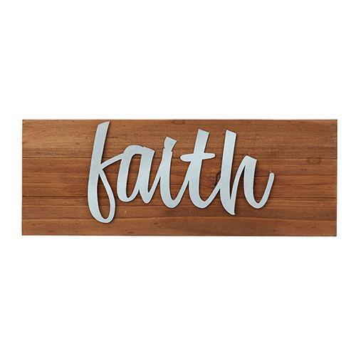Faith Wood Tabletop Plaque