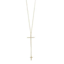 Gold Double Cross Necklace