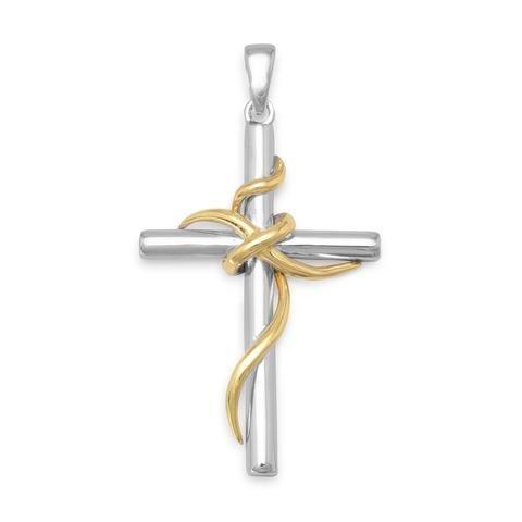 Gold Plated Sterling Silver Cross Pendant