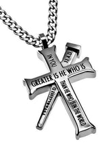 Greater Is He Cross Necklace With Nail