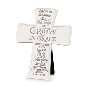 Grow In Grace Tabletop Scripture Cross