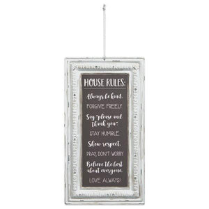 House Rules Pressed Tin Sign