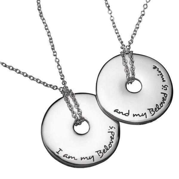 I Am My Beloved's Sterling Silver Disc Pendant