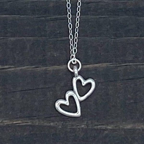 I Am My Beloveds Sterling Silver Two Heart Necklace